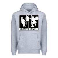 Heather Grey your wife my wife weightlifting Premium Hoodie - linhVisuals