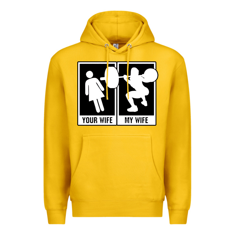 Your Wife My Wife Weightlifting Premium Hoodie by linhVisuals | Teevron