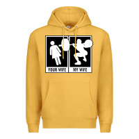 Mustard your wife my wife weightlifting Premium Hoodie - linhVisuals