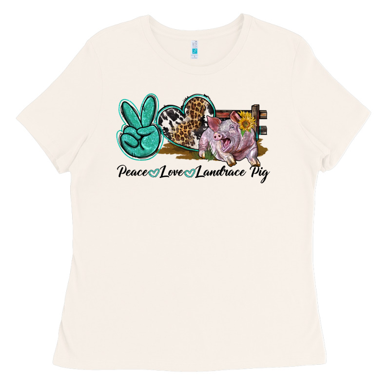 Peace Love Landrace Pig Ladies Tee by LillyAllenDesigns | Teevron