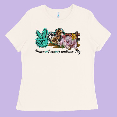 Peace Love Landrace Pig Ladies Tee Designed By Lillyallendesigns
