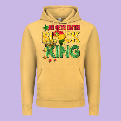 Juneteenth Black King Vintage Hoodie Designed By Barkaloodesign