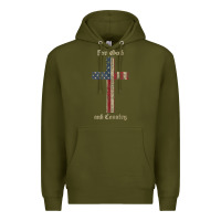 Army Green for god and country cross american flag faith us patriotic tank top Premium Hoodie - linhVisuals