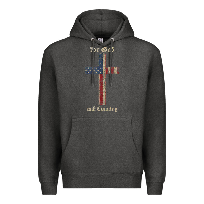 For God And Country Cross American Flag Faith Us Patriotic Tank Top Premium Hoodie by linhVisuals | Teevron