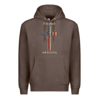 Coffee for god and country cross american flag faith us patriotic tank top Premium Hoodie - linhVisuals