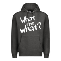 Charcoal Heather what the what Premium Hoodie - linhVisuals