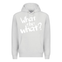 Dove Grey what the what Premium Hoodie - linhVisuals
