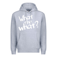 Heather Grey what the what Premium Hoodie - linhVisuals
