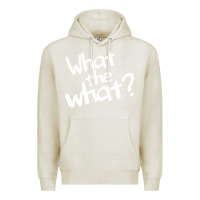 Oatmeal Heather what the what Premium Hoodie - linhVisuals