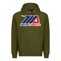 Army Green moto america Premium Hoodie - linhVisuals