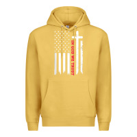 Antique Gold in god we trust with patriotic vintage american flag t shirt Premium Hoodie - linhVisuals