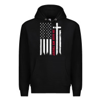 Black in god we trust with patriotic vintage american flag t shirt Premium Hoodie - linhVisuals