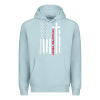 Blue Mist in god we trust with patriotic vintage american flag t shirt Premium Hoodie - linhVisuals