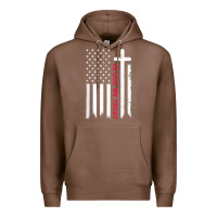 Chestnut in god we trust with patriotic vintage american flag t shirt Premium Hoodie - linhVisuals