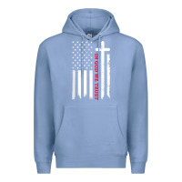 Colony Blue in god we trust with patriotic vintage american flag t shirt Premium Hoodie - linhVisuals