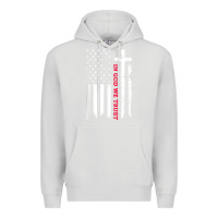 Dove Grey in god we trust with patriotic vintage american flag t shirt Premium Hoodie - linhVisuals