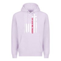 Lilac in god we trust with patriotic vintage american flag t shirt Premium Hoodie - linhVisuals