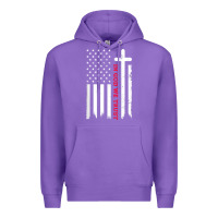 Purple in god we trust with patriotic vintage american flag t shirt Premium Hoodie - linhVisuals