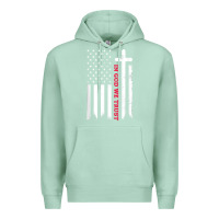 Seafoam in god we trust with patriotic vintage american flag t shirt Premium Hoodie - linhVisuals