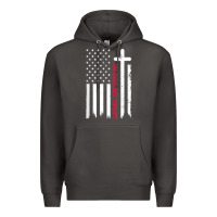 Smoke in god we trust with patriotic vintage american flag t shirt Premium Hoodie - linhVisuals