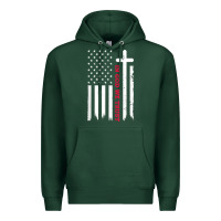 Sports Green in god we trust with patriotic vintage american flag t shirt Premium Hoodie - linhVisuals