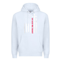 White in god we trust with patriotic vintage american flag t shirt Premium Hoodie - linhVisuals