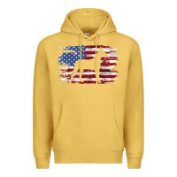 Antique Gold great dane vintage american flag t shirt Premium Hoodie - linhVisuals