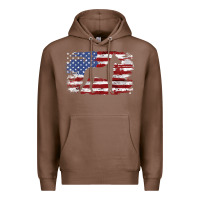 Chestnut great dane vintage american flag t shirt Premium Hoodie - linhVisuals