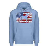 Colony Blue great dane vintage american flag t shirt Premium Hoodie - linhVisuals