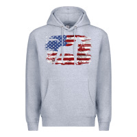 Heather Grey great dane vintage american flag t shirt Premium Hoodie - linhVisuals