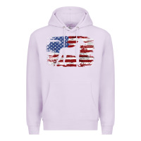 Lilac great dane vintage american flag t shirt Premium Hoodie - linhVisuals
