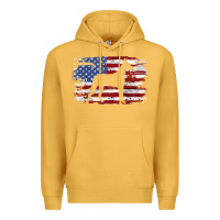 Mustard great dane vintage american flag t shirt Premium Hoodie - linhVisuals