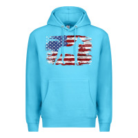 Ocean Blue great dane vintage american flag t shirt Premium Hoodie - linhVisuals