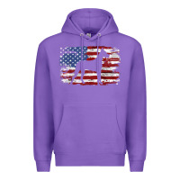 Purple great dane vintage american flag t shirt Premium Hoodie - linhVisuals