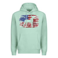 Seafoam great dane vintage american flag t shirt Premium Hoodie - linhVisuals