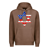 Chestnut hanukah american flag star of david   jewish chanukah t shirt Premium Hoodie - linhVisuals