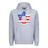 Heather Grey hanukah american flag star of david   jewish chanukah t shirt Premium Hoodie - linhVisuals