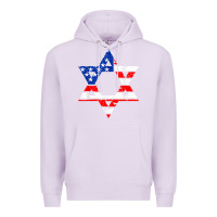 Lilac hanukah american flag star of david   jewish chanukah t shirt Premium Hoodie - linhVisuals