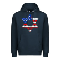 Navy hanukah american flag star of david   jewish chanukah t shirt Premium Hoodie - linhVisuals