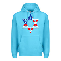 Ocean Blue hanukah american flag star of david   jewish chanukah t shirt Premium Hoodie - linhVisuals