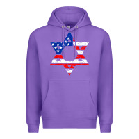 Purple hanukah american flag star of david   jewish chanukah t shirt Premium Hoodie - linhVisuals