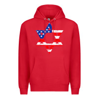 Red hanukah american flag star of david   jewish chanukah t shirt Premium Hoodie - linhVisuals