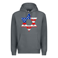 Rock hanukah american flag star of david   jewish chanukah t shirt Premium Hoodie - linhVisuals