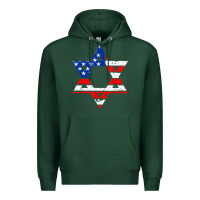 Sports Green hanukah american flag star of david   jewish chanukah t shirt Premium Hoodie - linhVisuals