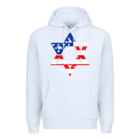 White hanukah american flag star of david   jewish chanukah t shirt Premium Hoodie - linhVisuals