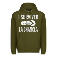 Army Green I survived la chancla Premium Hoodie - linhVisuals