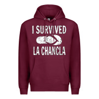 Burgundy I survived la chancla Premium Hoodie - linhVisuals