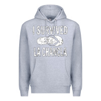 Heather Grey I survived la chancla Premium Hoodie - linhVisuals