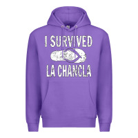 Purple I survived la chancla Premium Hoodie - linhVisuals