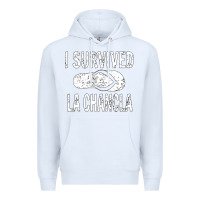 White I survived la chancla Premium Hoodie - linhVisuals